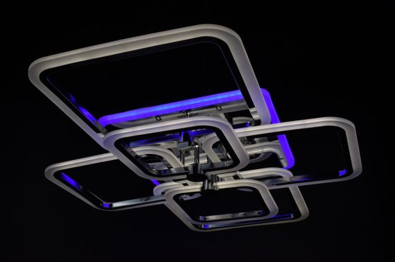 Люстра світлодіодна стельова LED світильник для квартири на стелю лед з пультом 25947 Хром 12х59х80 см. | Зображення 9