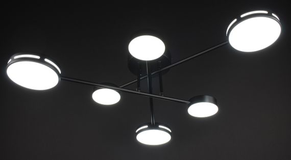 Люстра світлодіодна стельова LED світильник для квартири на стелю лед 27934 Чорний 18х86х86 см. | Зображення 1