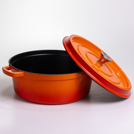 Кокотниця чавунна емальована 7,5 л, помаранчевий Yiwu HP-FLG-7 ORANGE | Зображення 2