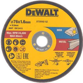 Набір кругів відрізних DeWALT 76х1,6х9,5 мм 3 шт (DT20592)