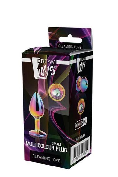 Dt21782 Райдужна анальна пробка GLEAMING LOVE MULTICOLOUR PLUG MEDIUM Sex Aura | Зображення 5