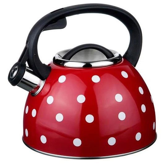Чайник із свистком для газової плити Unique UN-5301 2,5л горошок. FG-892 Колір: червоний | Зображення 5