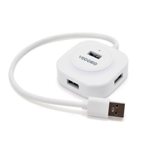 Хаб VEGGIEG V-U3403 USB 3.0 4 порти, 480Mbts, живлення від USB, White, 0, 3m, Box