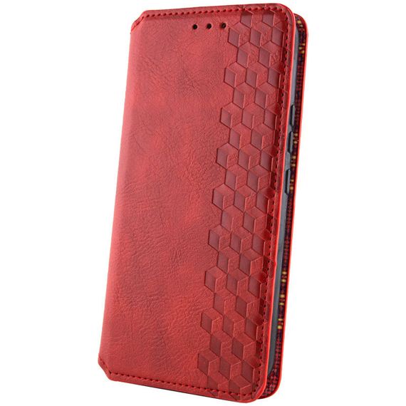 Шкіряний чохол-книжка GETMAN Cubic (PU) для Xiaomi Redmi Note 14 4G (Europe version) Червоний | Зображення 1