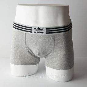 Мужские трусы Adidas, мужские боксеры Адидас, хлопковые трусы Адидас Премиум качества XXXL, Серый