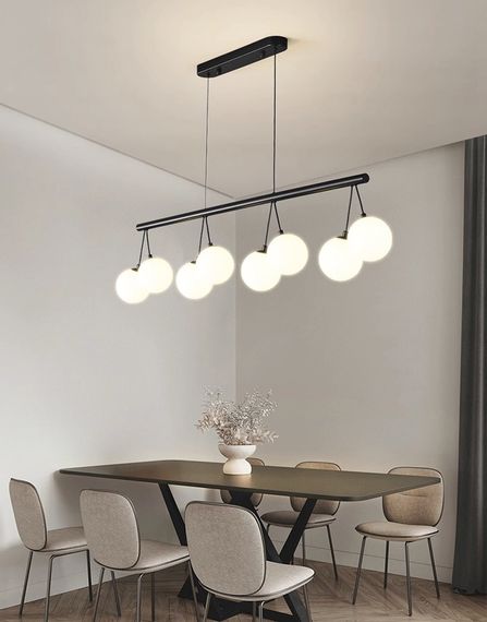 Люстра підвісна на 8 лампочок 27515 Чорний 35-160х23х105 см. | Зображення 1