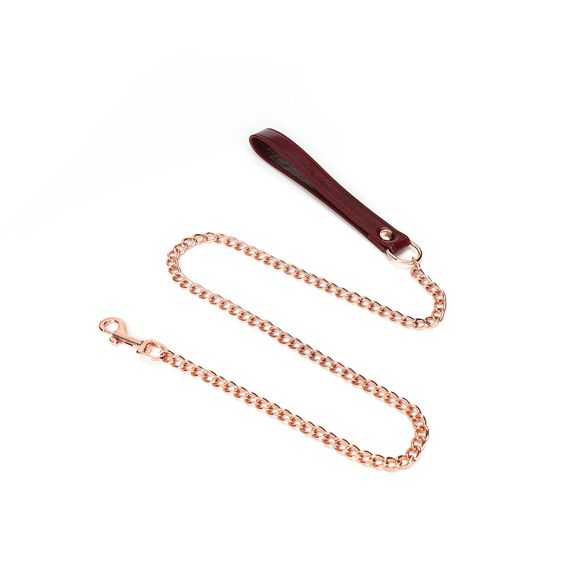 Шкіряний нашийник з повідцем Liebe Seele Wine Red Collar and Leash, 3 кільця для кріплення | Зображення 4