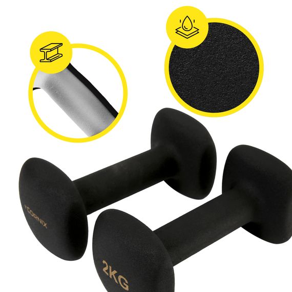 Гантелі вінілові Cornix Square 2 x 2 кг XR-0407 Black | Зображення 8