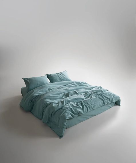 Постельное белье Limasso Stonewashed Ranforce 200 х 220 см Mineral Blue | Зображення 3