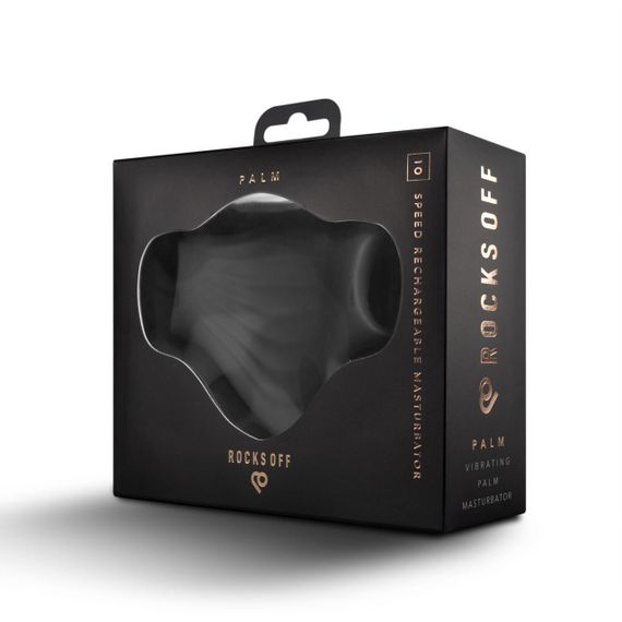 Мастурбатор Rocks Off Palm Black, петлі для пальців, 10 режимів Sex Aura | Зображення 6