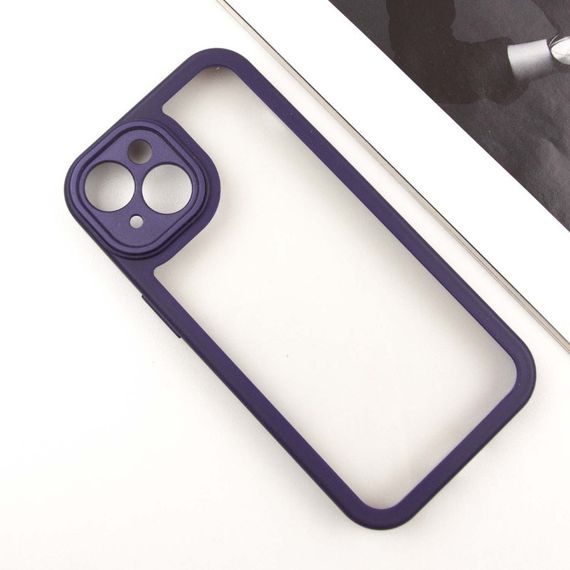 TPU чохол Transparent + Colour 1,5mm для Apple iPhone 14 (6.1") Purple | Зображення 1