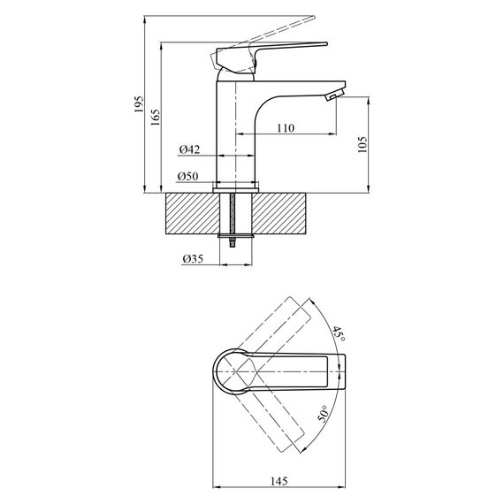 Змішувач для раковини Agua Merida-C011 (CV035431) | Зображення 1