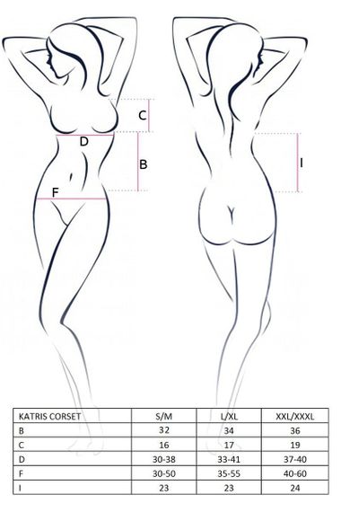 Корсет з пажами Passion KATRISS CORSET S/M, black, трусики, шнурівка sexstyle | Зображення 2