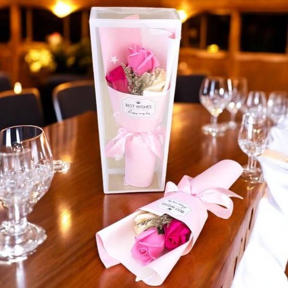 Букет из роз 3 шт для принятия ванны 30*12*6cm 22-37 Розовый