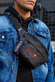 Сумка бананка барсетка через плече Without з принтом RedBull Black