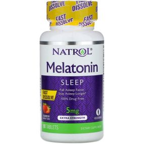 Мелатонін для сну Natrol Melatonin Fast Dissolve, Extra Strength 5 mg 90 Tabs Strawberry NTL-05865