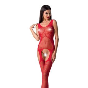 Бодістокінг Passion BS061 red, комбінезон, імітація панчох, S/M/L