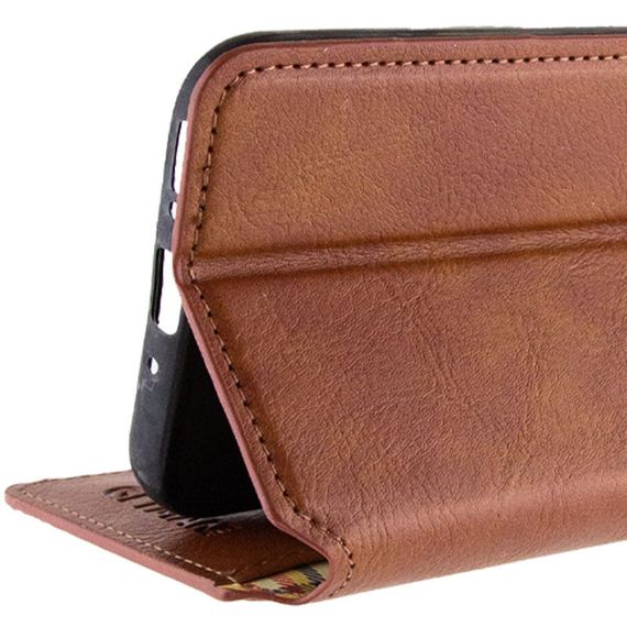 Шкіряний чохол-книжка GETMAN Cubic (PU) для Realme 11 4G Коричневий | Зображення 4