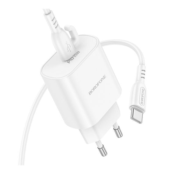 Мережевий зарядний пристрій Borofone BA82A 1USB-C PD/QC 25W+Type-C to Type-C | Зображення 3