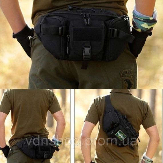 Нагрудная мужская сумка тактическая тканевая, Нагрудная сумка мужская тактическая тканевая ВСУ DK-11 | Зображення 2