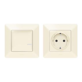 Valena Life with NETATMO. Набор упр. эл.приборами(smart-розетка + smart-выключатель).Слоновая кость (752254)
