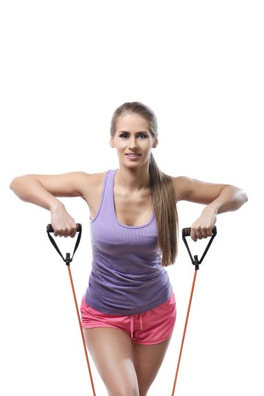 Трубчастий еспандер для фітнесу з ручками U-POWEX Latex resistance tube 20LB Green (9 кг.) | Зображення 4