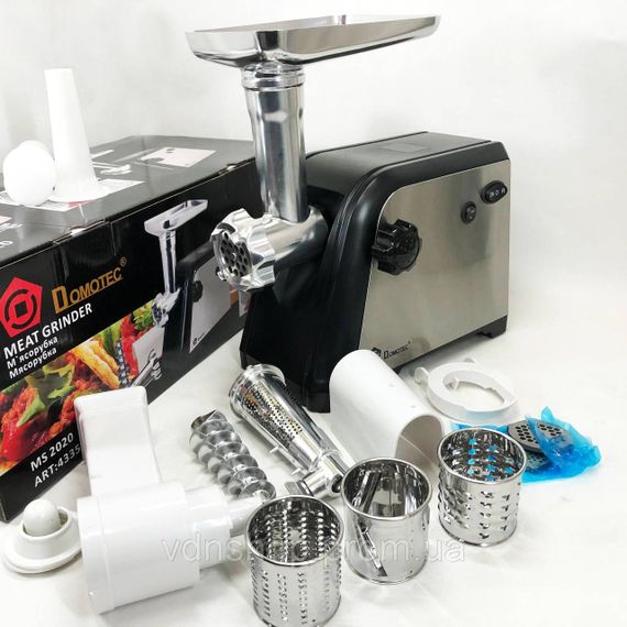 Електрична настільна м'ясорубка з насадками Domotec, М'ясорубка автомат 'з легким чищенням LN-57 | Зображення 3