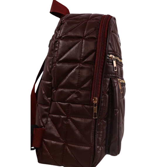 Рюкзак жіночий з екошкіри баклажановий на 3 відділення | Зображення 3