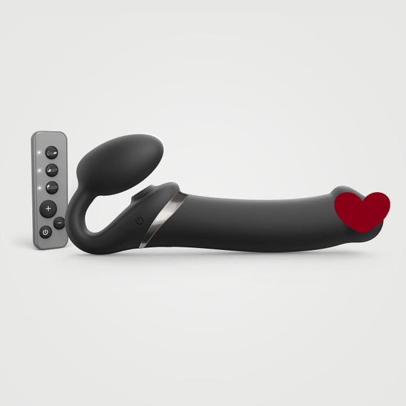 Безремінний вібрострапон з вакуумною стимуляцією Strap-On-Me MULTI ORGASM Black XL, регульований Sex Aura
