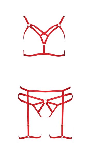 Комплект контурної білизни MAGALI SET WITH OPEN BRA red S/M - Passion | Зображення 3