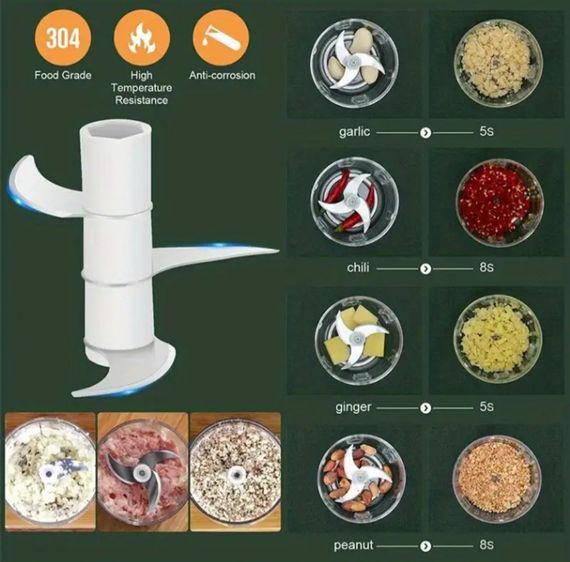 Мінібездротова електрична дробка для часнику, 250 мл, портативний подрібнювач, USB-зарядка | Зображення 4