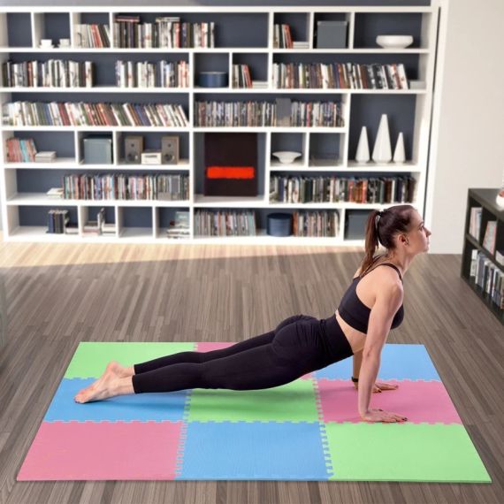 Килимок-пазл EVA 9 шт., 176×176 см, 10 мм, антиковзкий, для фітнесу та дому | Зображення 7