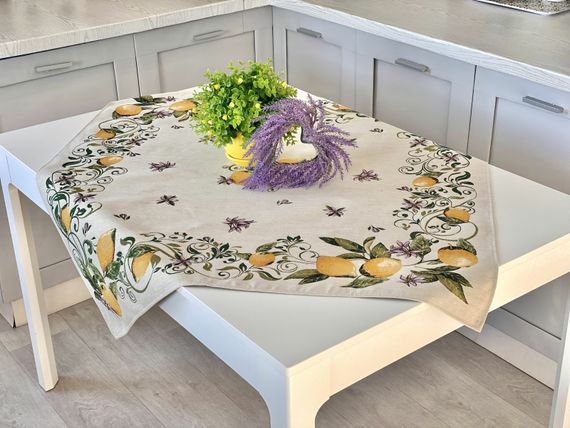 Скатертина гобеленова GINA Limaso, 93x93, Квадратна, Повсякденний, Без люрексу, 60% поліестер, 24% бавовна, 16% акрил, Гобелен | Зображення 6