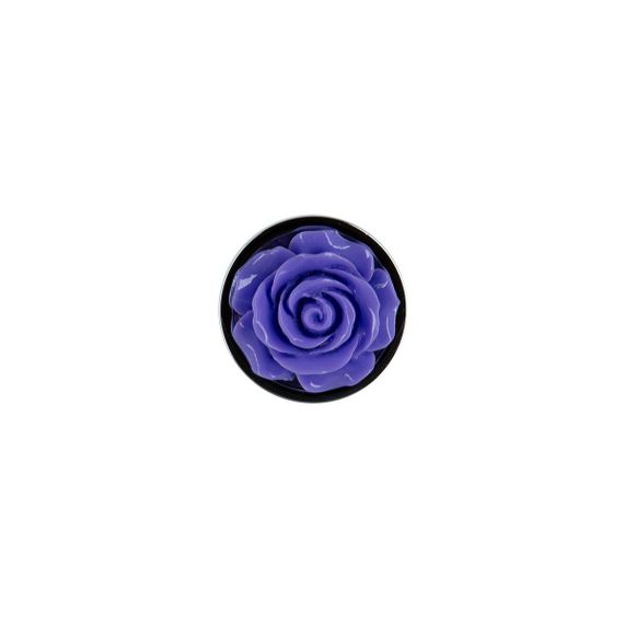 Металлическая анальная пробка Lux Active с розой - Rose Anal Plug - Purple, вибропуля в подарок | Зображення 2