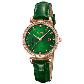 Класичний жіночий годинник Skmei 2169RGGN Rose Gold-Green