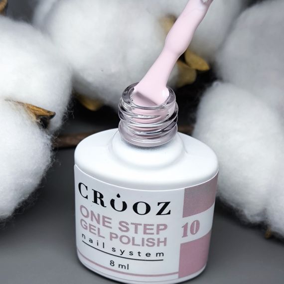 Однофазний гель лак Crooz One Step Gel Polish №10 (ніжний молочно-рожевий) 8мл