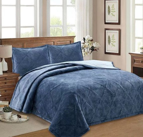 Покривало Soho 200х230 см Velur Deep Blue