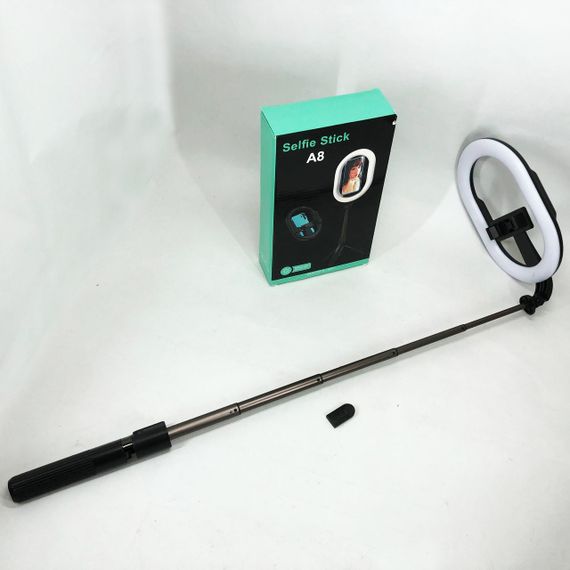 Студійне світло для блогера Selfie Stick A8, Лампа блогера з тримачем для телефону LH-14 | Зображення 7