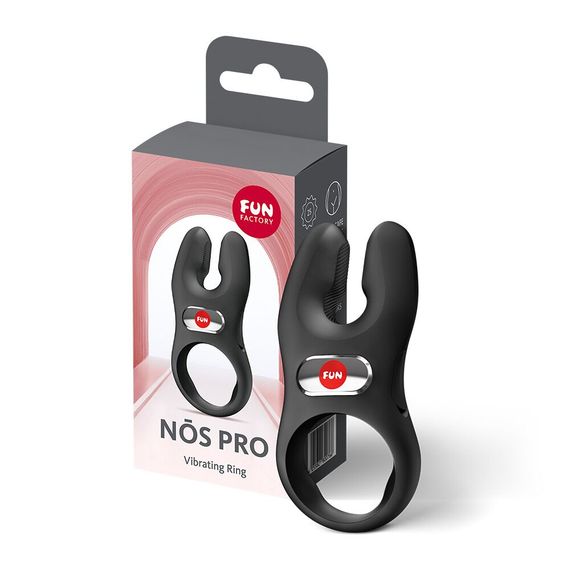 Ерекційне віброкільце з подвійною стимуляцією клітора Fun Factory NŌS PRO Black, 2 мотори | Зображення 6