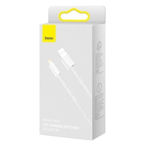Дата кабель Baseus Dynamic Series USB to Lightning 2.4A (2m) (CALD00050) White | Зображення 2