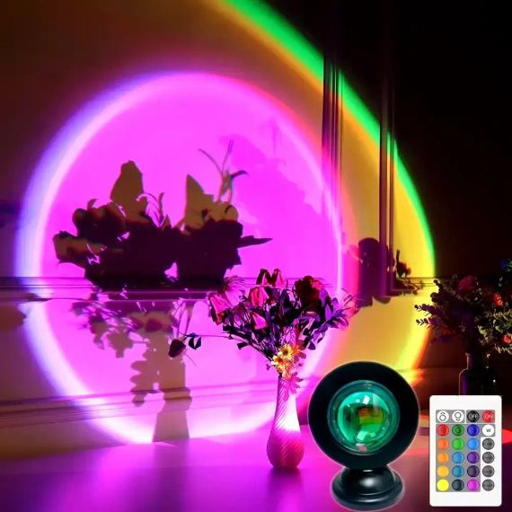 Світлодіодний світильник проекційний 16 режимів свічення HA-119 USB Світильник з ефектом заходу сонця | Зображення 1