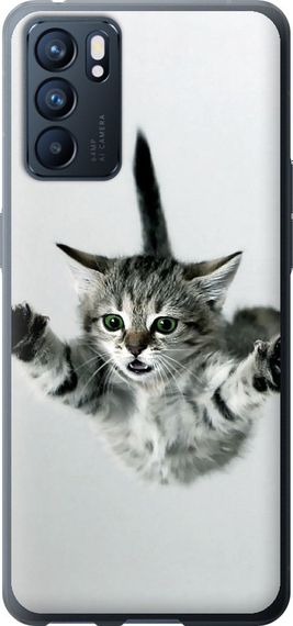 Чехол на Oppo Reno6 5G Летящий котёнок "2322u-2651-17620"