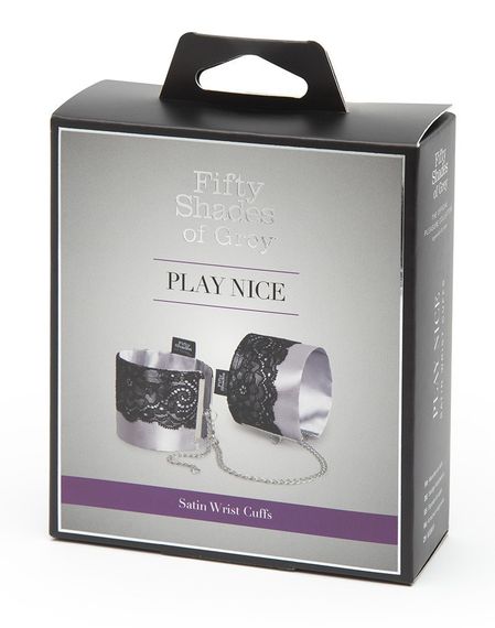 Наручники з атласної тканини Fifty Shades of Grey Play Nice з мереживом Sex Aura | Зображення 2