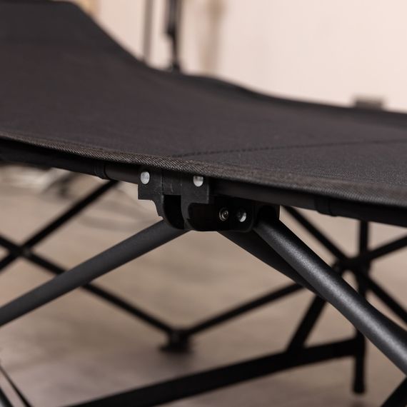 Ліжко туристичне розкладне 185х60х50 см складаний лежак похідна розкладачка Чорний | Зображення 2