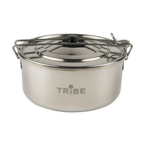 Казанок туристичний Tribe Tourist Pot 0,9л сталевий, Похідний казан трайб компактний, Казанок для риболовлі та полювання