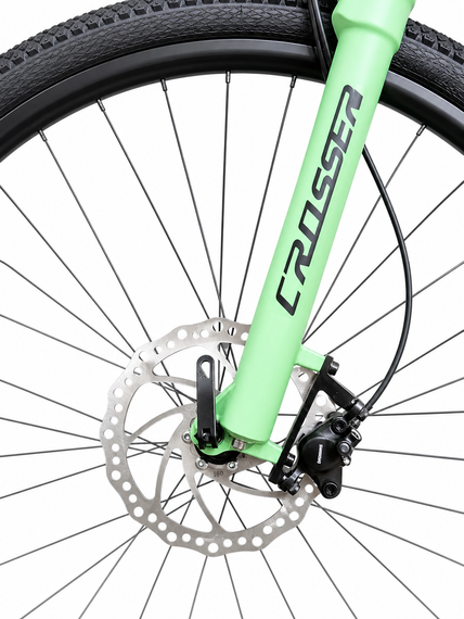 Велосипед гірський 29" Crosser Solo рама 21", 1x12 L-TWOO AX, гідравліка Shimano MT200, повітряна вилка Зелений | Зображення 6