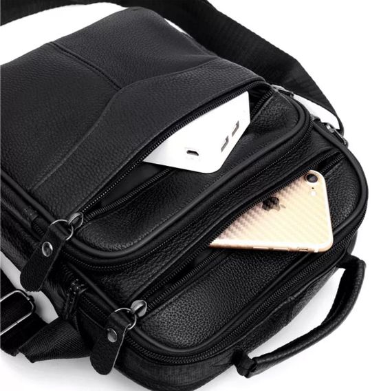 Чоловіча шкіряна барсетка через плече чорна Bexhill Bx-50311 | Зображення 6