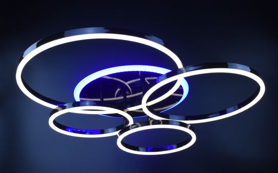 Люстра світлодіодна стельова LED світильник для квартири на стелю лед з пультом 26146 Чорний 12х69х79 см. | Зображення 9