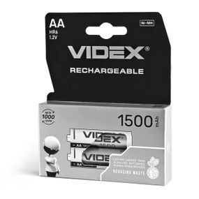Аккумуляторы Videx HR6/AA 1500 мАч, двойная блистерная упаковка, 2 шт.