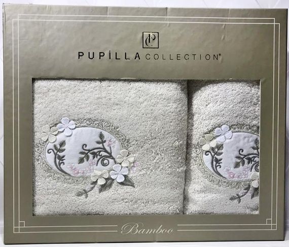 Набір рушників Pupilla Hayal Bambuk лицьовий 50х90см і банний 70х140см, молочний